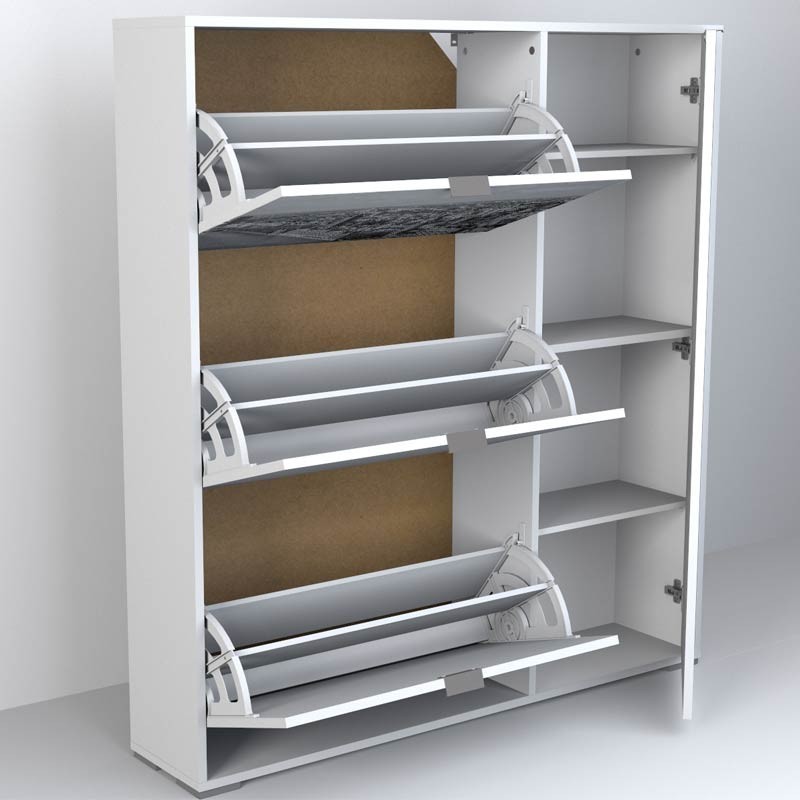 Zapatero 4 Puertas París Blanco 120x129x24 Miroytengo.es