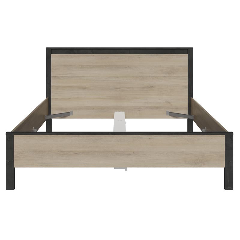 Cama Negro y Roble 160x200 Urano Dormitorio Matrimonio