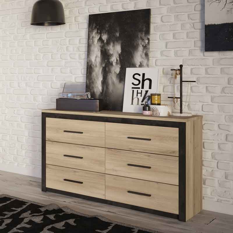 Cómoda Para Dormitorio Industrial Urano 129x77 cm