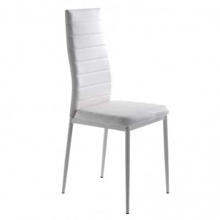 2 Sillas Comedor Blancas Clady Metal y Polipel Blanca - Miroytengo.es