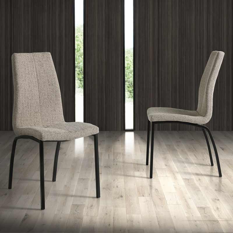 Silla Diseño Moderno Beige Lake Pata Metal Salón Comedor