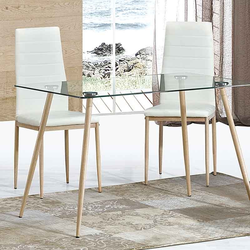 Pack 2 Sillas Comedor Salón Blancas Asper 98x42x48 cm Miroytengo.es