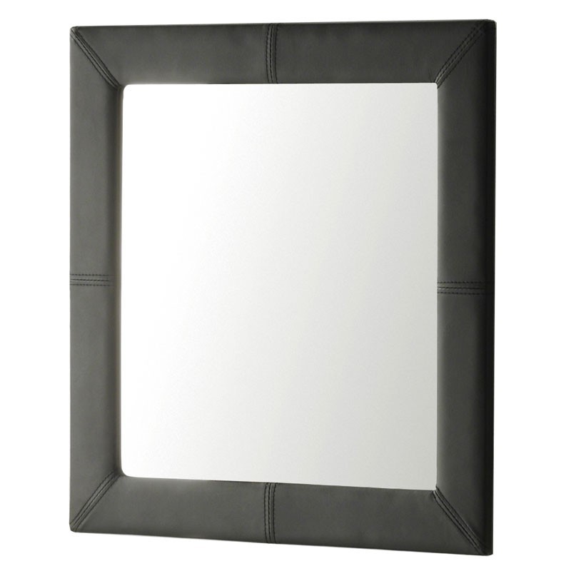 Espejo Tapizado Negro para Colgar 70x70cm - Miroytengo.es