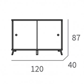 Aparador Kamet blanco salón_Detalle_Medidas