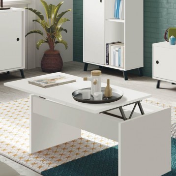 Mesa centro elevable blanca Kamet_Ambiente