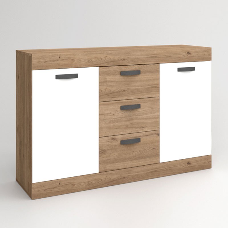 Argos Muebles Salón Estilo Moderno Color Blanco Mate y Naturale