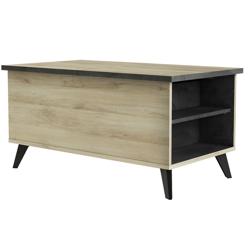 Mesa Centro Alba de Estilo Industrial con Hueco Interior 48x95x54 cm