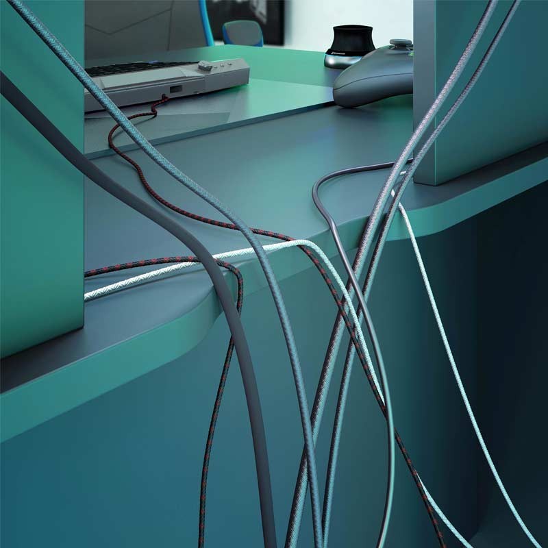 Mesa gamer Ozone gris reversible 136 cm