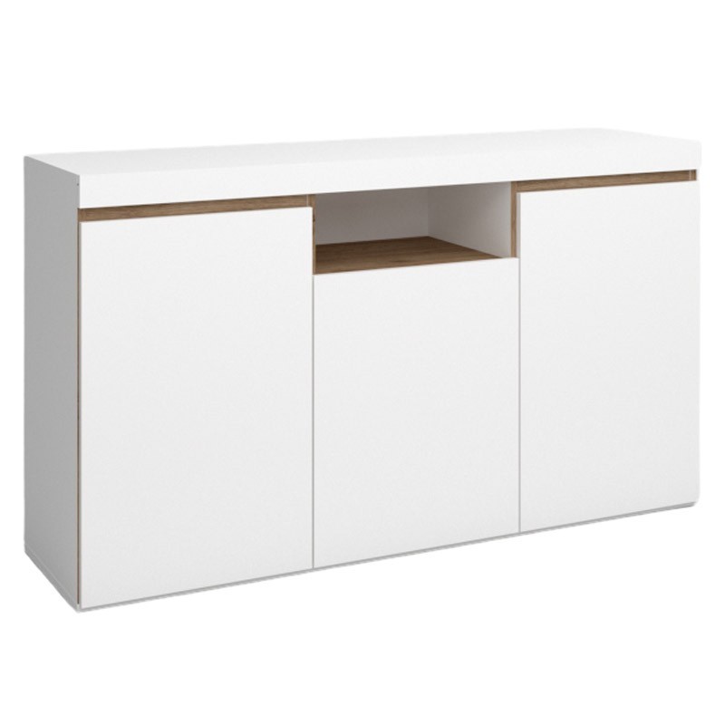 Pack salón Elis blanco y naturale_Aparador