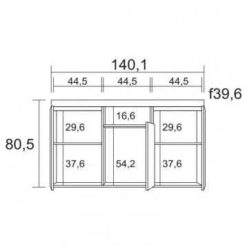 Pack salón Elis blanco y naturale_Aparador_Medidas