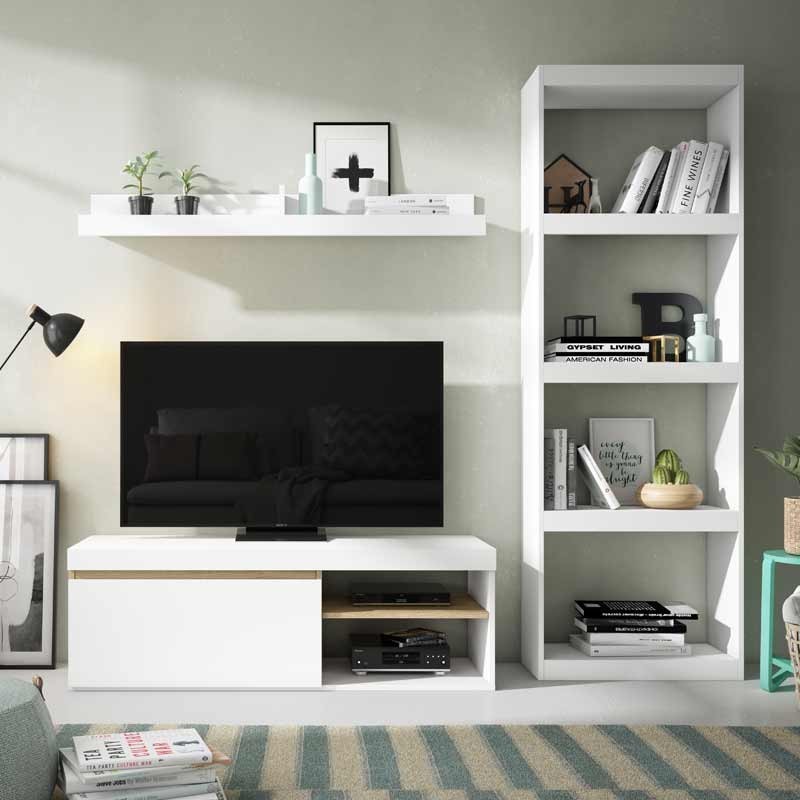 Mesa de TV Elis 120 cm 1 puerta 2 huecos