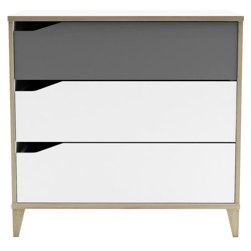 Cómoda Juvenil Genius 3 Cajones Color Blanco y Gris 76x78 cm Cómoda Juvenil Genius 3 Cajones Color Blanco y Gris 76x78 cm