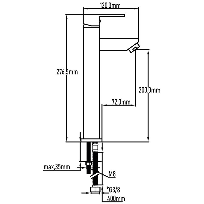 Grifo para Lavabo Amazonas Monomando Cromo