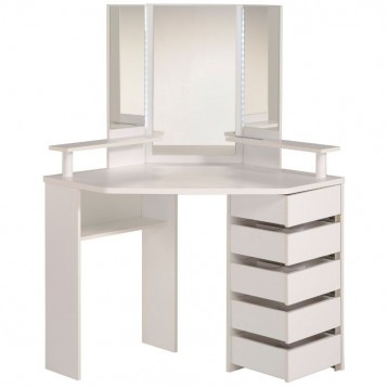 Mueble tocador con espejo y LED California blanco 142X114X61 cm