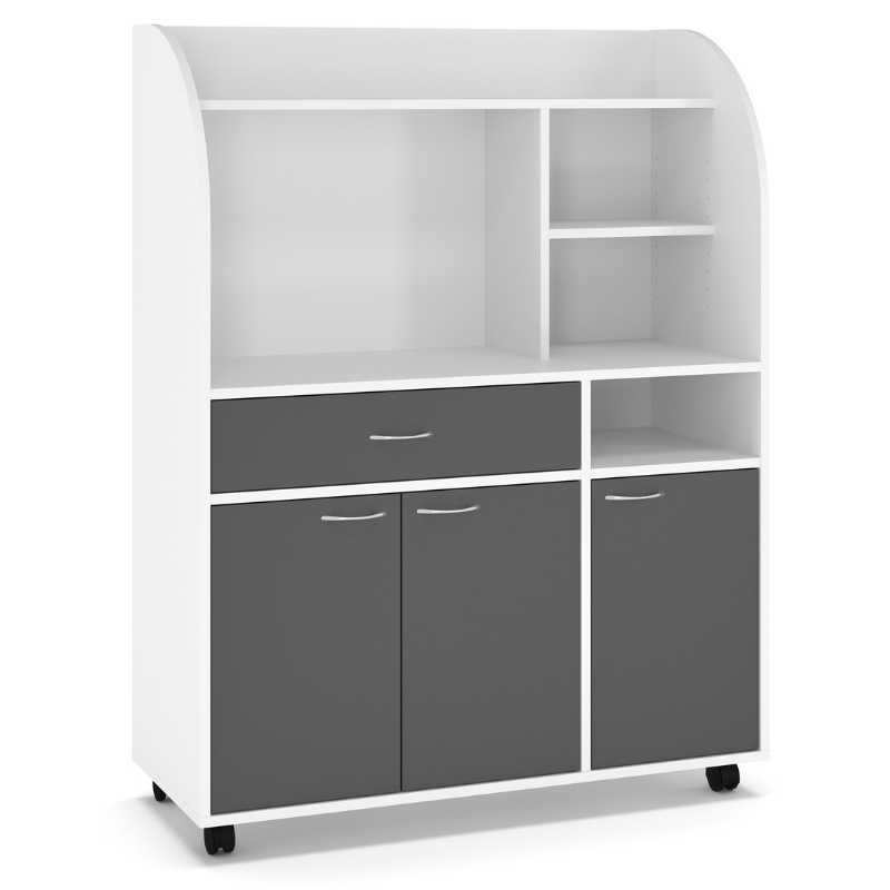 Mueble de cocina blanco mate y gris 130x100x40 cm