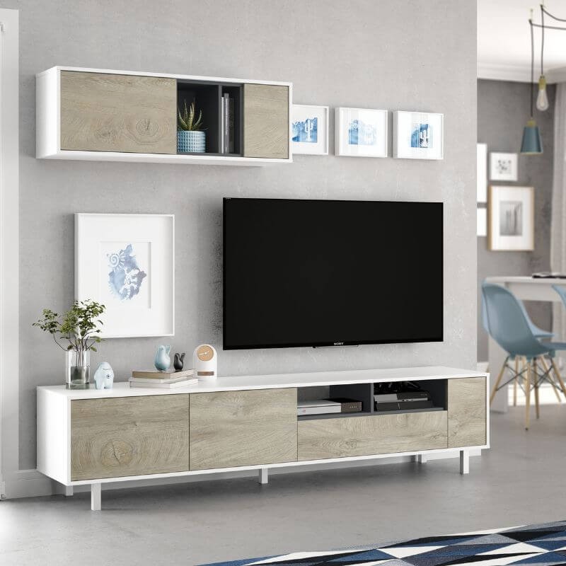 Mueble TV modular para salón Alaska 200x40 cm