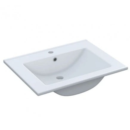 Lavabo Encastrado Moderno Blanco Lavamanos De Cerámica 52x40 cm