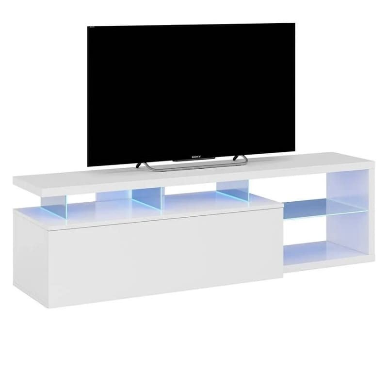 Mesa TV LED 150 cm blanco brillo