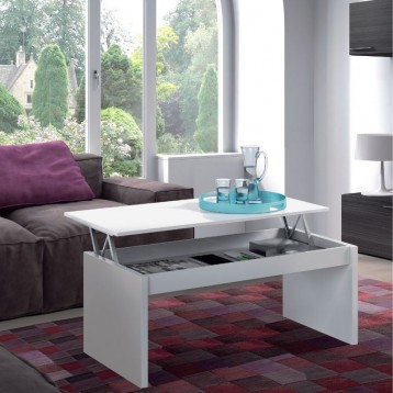 Pack muebles salón moderno mesa elevable blanca_1
