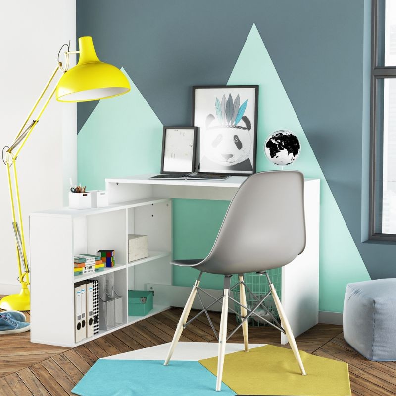 Mesa Escritorio Moderno Con Estanteria Baja Color Blanco_ambiente 2 Mesa Escritorio Moderno Con Estanteria Baja Color Blanco_ambiente 2