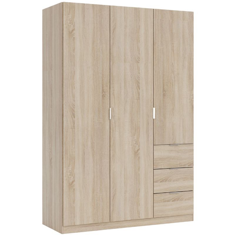 Dormitorio Matrimonio Estilo Nórdico Completo Blanco y Roble Canadian Cama 150