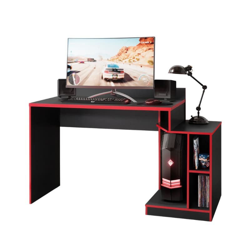 Mesa escritorio Gaming negro y rojo_Portada