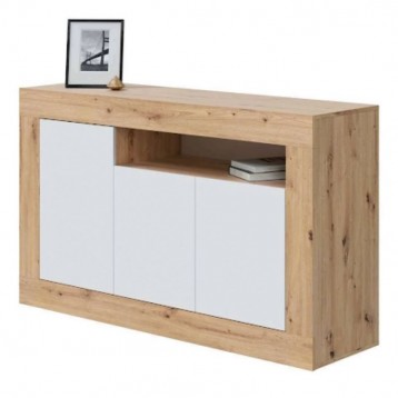 Pack muebles oficina roble y blanco aparador