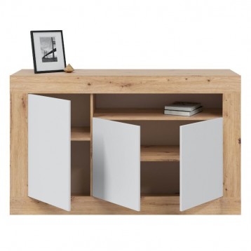 Pack muebles oficina roble y blanco aparador_1