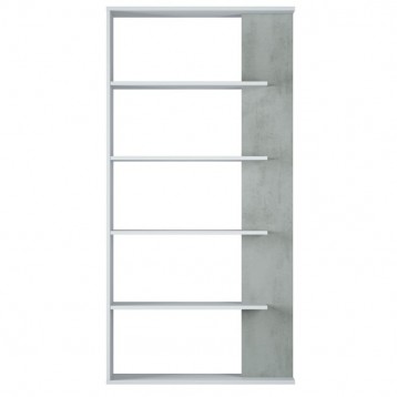 Pack 4 estanterías de salón moderno en color cemento FRONTAL