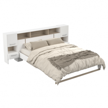Cabecero cama extensible Watson 140 y 160 cm en blanco mate y roble kronberg_4