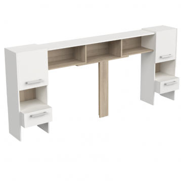 Cabecero cama extensible Watson 140 y 160 cm en blanco mate y roble kronberg_5