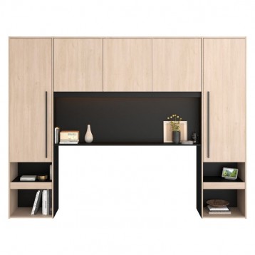 Cabecero Doble Puente John Color Roble Jackson y Negro mate 2