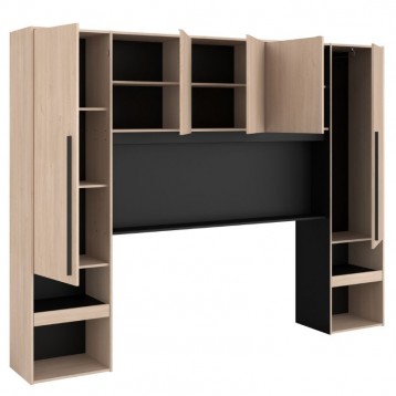 Cabecero Doble Puente John Color Roble Jackson y Negro mate 1