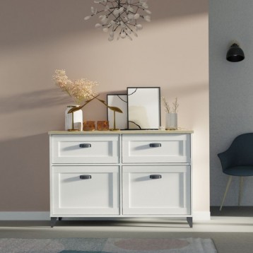 Aparador Salón Portobello Color Blanco Sorft y Roble Cambrian-ambiente