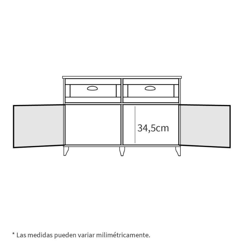 Aparador Salón Portobello Color Blanco Sorft y Roble Cambrian-medidas interior Aparador Salón Portobello Color Blanco Sorft y Roble Cambrian-medidas interior