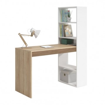 Mesa de escritorio con estantería Duplo 144x120x53 cm