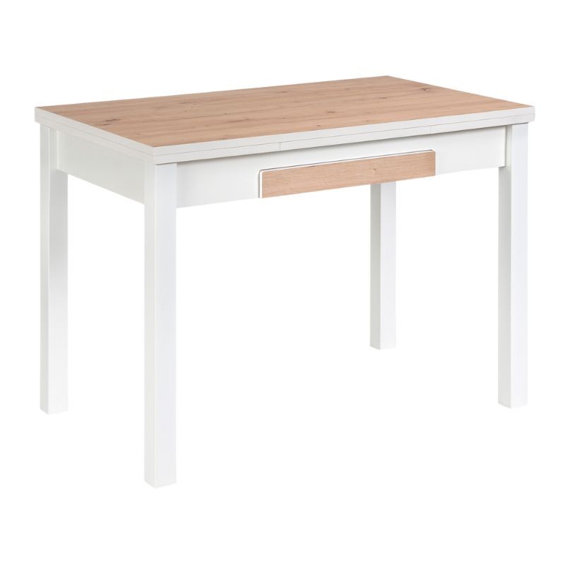 Mesa cocina extensible madera GUARANI de 110 a 170 cm blanco