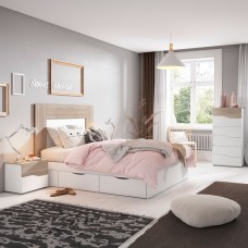 Dormitorio Matrimonio Estilo Nórdico Completo Blanco y Sahara 150 cm (CAMA OPCIONAL) Dormitorio Matrimonio Estilo Nórdico Completo Blanco y Sahara 150 cm (CAMA OPCIONAL)