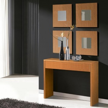 Mueble De Entrada Recibidor Consola con 4 espejos Lupe 100cm_foto ambiente