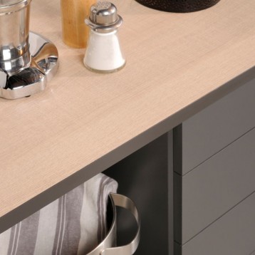 Módulo Inferior Cocina Smoke 118 Cm Con Cajones Color Gris y Roble_5