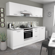 Cocina modular Eko blanco mate 8 muebles 240 cm