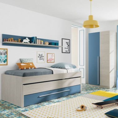 Miroytengo Pack Muebles Dormitorio Juvenil Completo Blancos Modernos (Cama  + Armario + Escritorio) Incluye SOMIERES : : Hogar y cocina