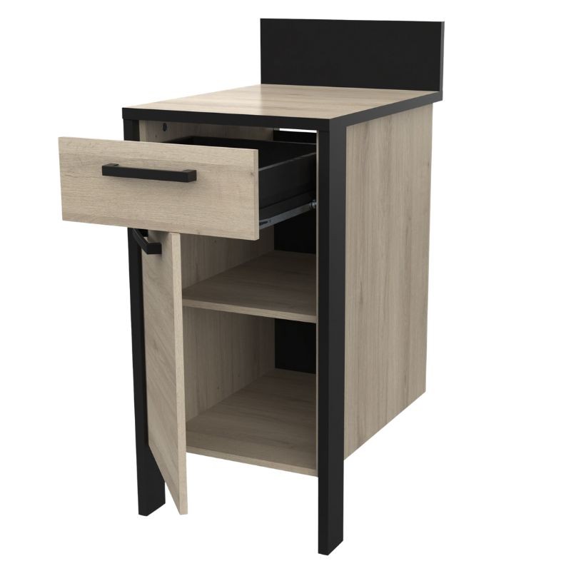 Módulo Cocina Inferior Industriale Roble Kronberg Y Negro Mate 44 cm