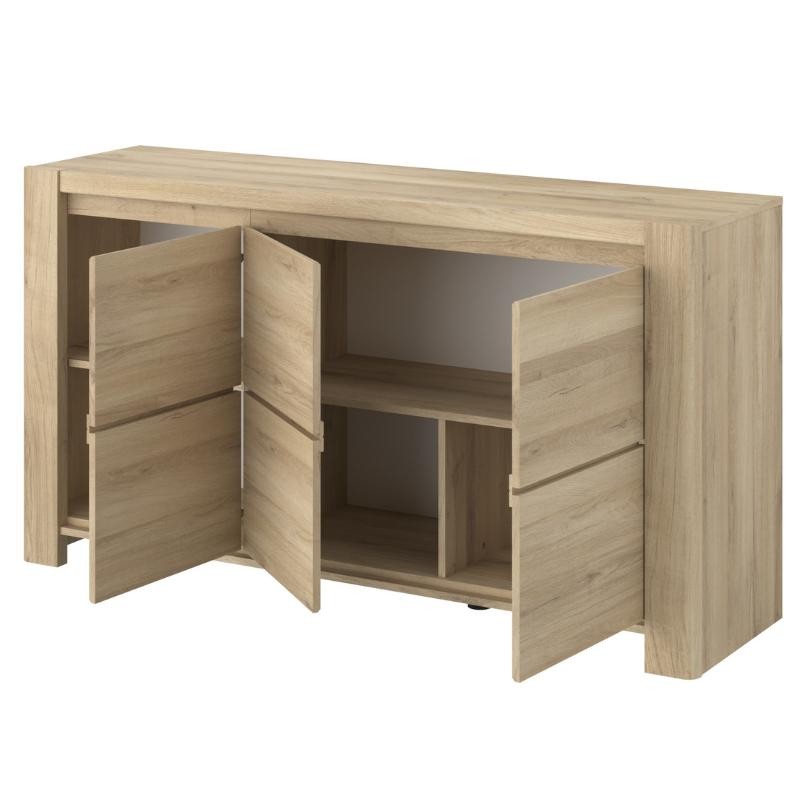 Aparador Miami color Roble Kronberg_ladeada puertas abiertas