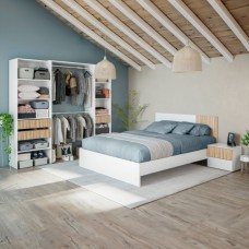Dormitorio Matrimonio Estilo Nórdico Pack Muebles Ethna Natur y Blanco