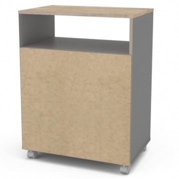 Mueble Auxiliar Lavandería Con Ruedas en color Gris_lateral trasero