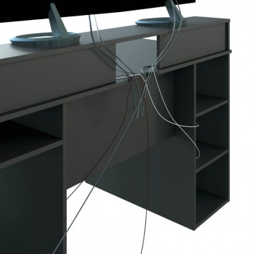 Mesa gamer Ozone gris reversible_detalle_cables