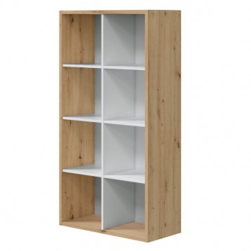 Estantería Juvenil Noa 8 Huecos Color Roble Nodi Y Blanco Artik