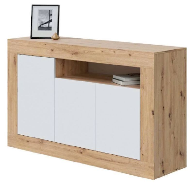 Aparador salón Baltik Color Roble Nodi Y Blanco Artik Aparador salón Baltik Color Roble Nodi Y Blanco Artik
