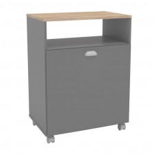 Mueble Auxiliar Lavandería Con Ruedas en color Gris 80x61 cm Mueble Auxiliar Lavandería Con Ruedas en color Gris 80x61 cm